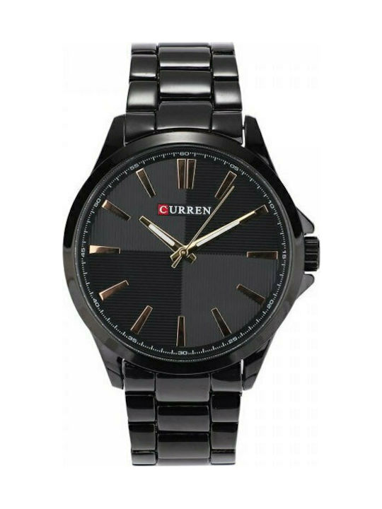 Curren Watch Battery with Black Metal Bracelet