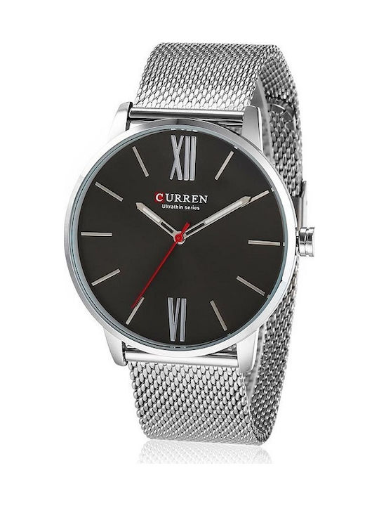 Curren Men's Watch 44mm Battery with Metal Bracelet Silver/Black