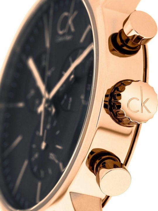 Calvin Klein Men's Watch 43mm Chronograph Battery with Brown Leather Strap