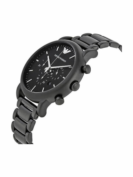 Emporio Armani Luigi Мъжки Часовник 46мм Хронограф На Батерия С Черна Стоманена Гривна