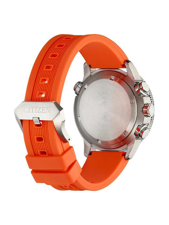 Citizen Promaster Marine Часовник Хронограф Eco - Drive с Оранжев Каучукова каишка