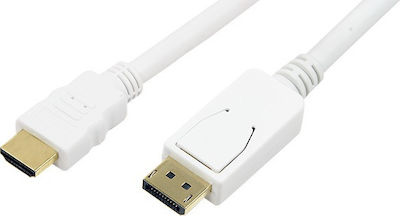 LogiLink Kabel DisplayPort-Stecker - HDMI-Stecker 2m Weiß (CV0055)