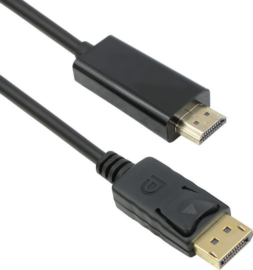 De Tech Cable DisplayPort male - HDMI male 3m Black (18274)