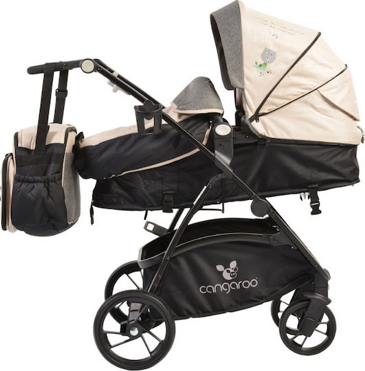 Cangaroo Stefanie 3 in 1 Ρυθμιζόμενο Καρότσι 3 σε 1 Kατάλληλο για Nεογέννητο Μπεζ 11kg