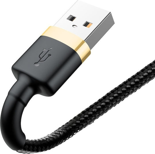 Baseus Cafule IP Edition Плетена USB-A към Lightning кабел Златист 3м (CALKLF-RV1)