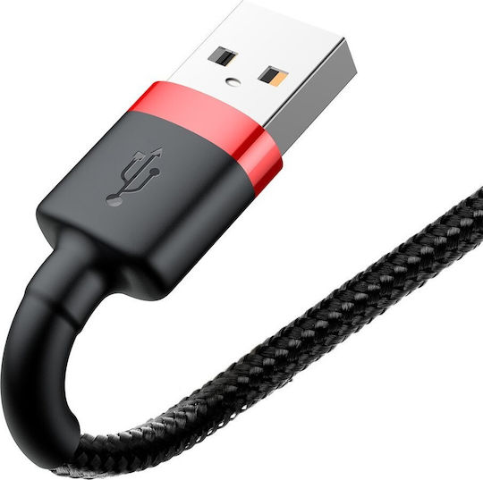 Baseus Cafule IP Edition Плетена USB-A към Lightning кабел Червен 3м (CALKLF-R91)