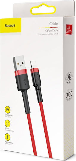 Baseus Cafule Braided USB to Lightning Cable Κόκκινο 3m (CALKLF-R09)