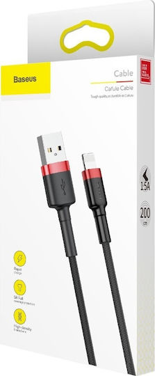 Baseus Cafule IP Edition Плетена USB-A към Lightning кабел Черен 2м (CALKLF-C19)