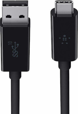 Belkin Regular USB 3.1 Cable USB-C male - USB-A male Mαύρο 1m (F2CU029BT1M-BLK)