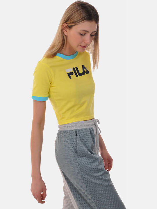 Tionne Women's Summer Crop Top Cotton Short Sleeve Yellow
