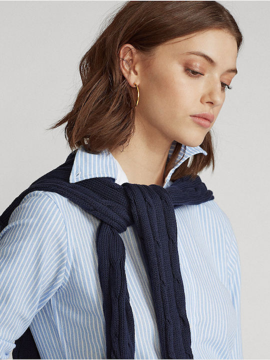 Women's Striped Long Sleeve Shirt Blue