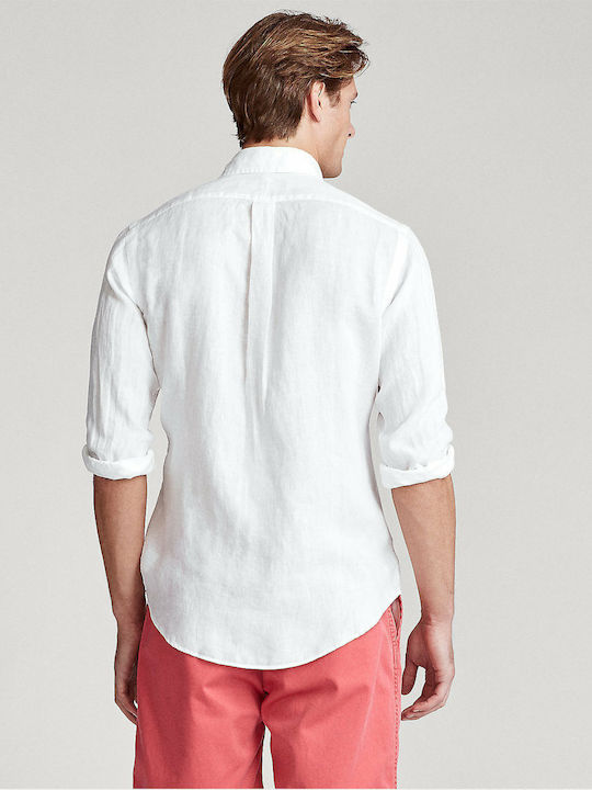 Ralph Lauren Men's Shirt Long Sleeve Linen White