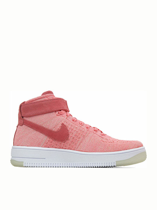 Nike Air Force 1 Flyknit Γυναικεία Μποτάκια Bright Melon / Whit