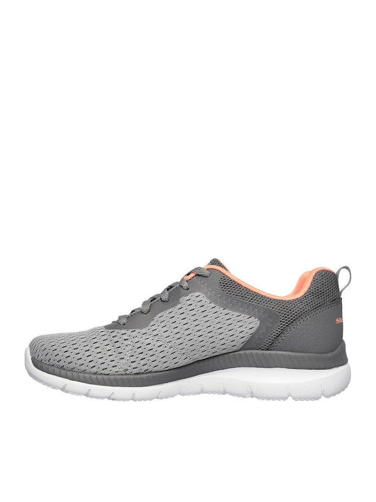 Engineered Mesh Lace-Up Sneakers Gray