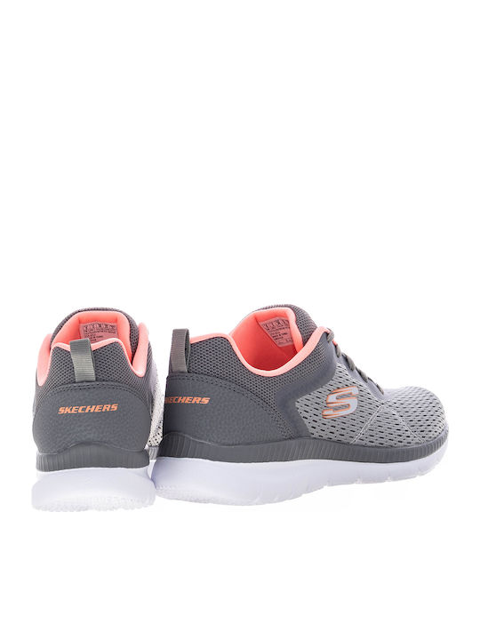 Engineered Mesh Lace-Up Sneakers Gray