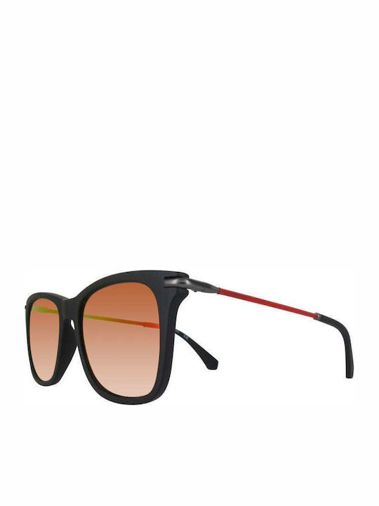 Calvin Klein Men's Sunglasses with Black Plastic Frame and Orange Mirror Lens CKJ512S 002