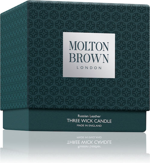 Molton Brown Aromatisch Kerze Russian Leather in Gefäß Weiß 480gr