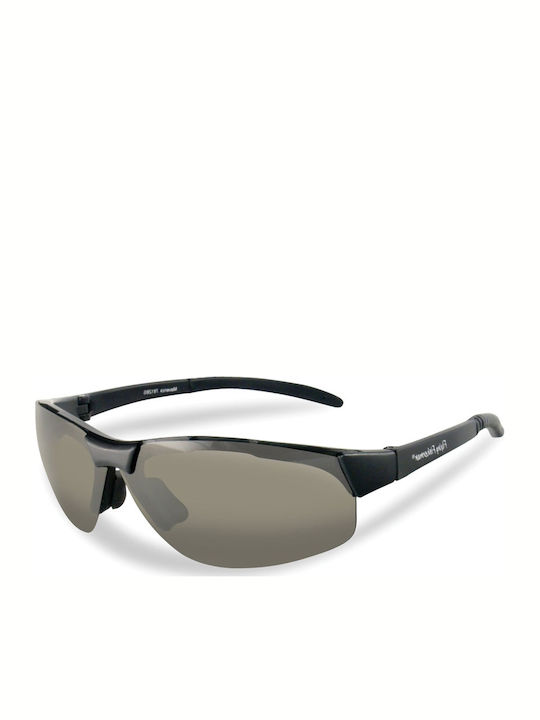 Flying Fisherman Maverick Herren Sonnenbrille mit Schwarz Kunststoff Gestell und Gray Polarisiert Linse