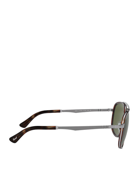 Persol Ανδρικά Γυαλιά Ηλίου με Καφέ Ταρταρούγα Μεταλλικό Σκελετό και Πράσινο Polarized Φακό PO2465S 513/58