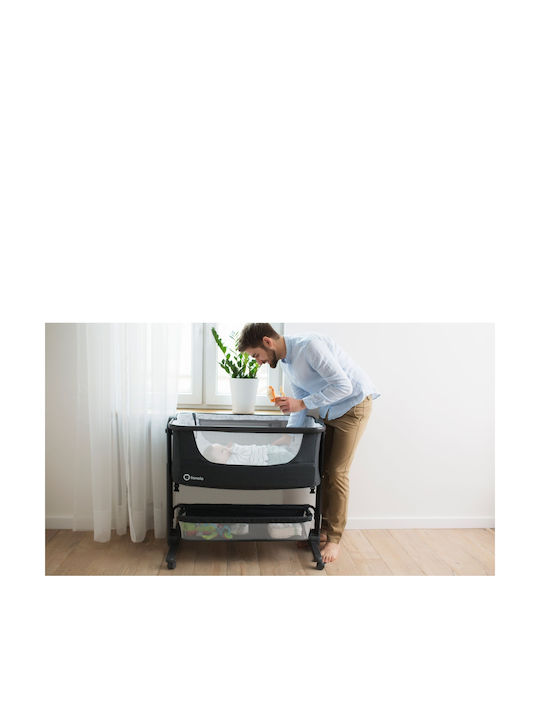 Lionelo Cradle Timon with Side Opening and Wheels Graphite Grey