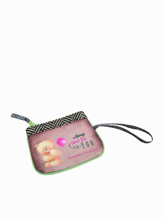 Forever Friends Tweed Kids Wallet with Coins with Zipper Beige