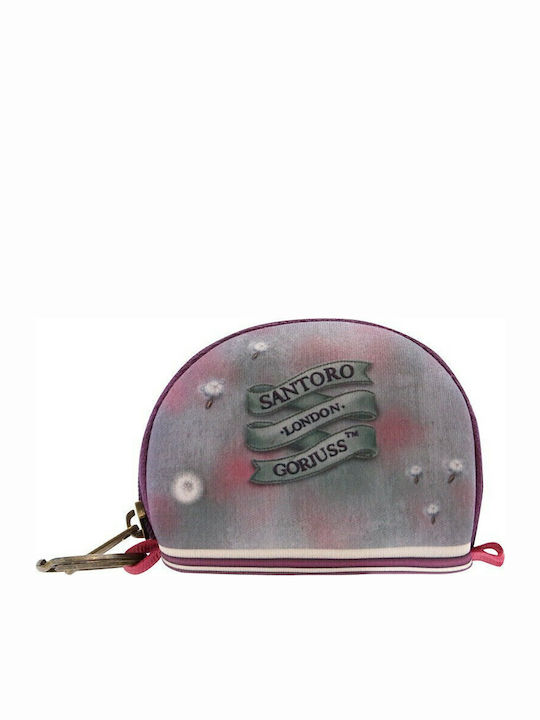 Santoro Mini Kids Wallet with Coins with Zipper & Keychain Purple