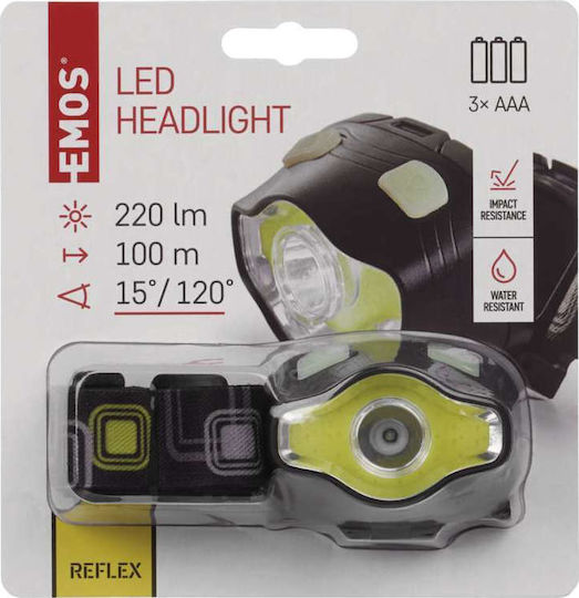 Emos Φακός Κεφαλής LED IP43 με Μέγιστη Φωτεινότητα 220lm