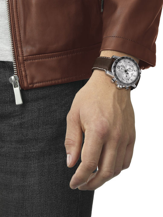 Tissot Supersport Ανδρικό Ρολόι 46mm Μπαταρίας με Καφέ Δερμάτινο Λουράκι