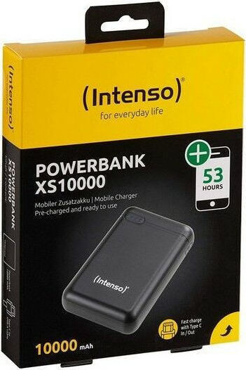 Intenso XS Power Bank 10000mAh με Θύρα USB-A και Θύρα USB-C Μαύρο