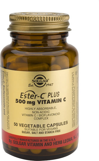 Solgar Ester-C Plus Vitamina pentru Întărirea Sistemului Imunitar, Pielea & Acțiune Antioxidantă 500mg 50 capsule veget