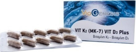 Viogenesis Vit K-2 Vit D3 Plus Vitamin for Immune System Boost & Bone Health 4000iu 60 caps