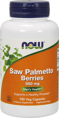 Now Foods Saw Palmetto 550mg Συμπλήρωμα για την Υγεία του Προστάτη 100 φυτικές κάψουλες