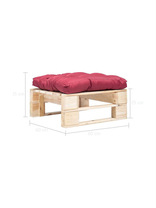 Hölzernes Gartenhocker Würfel Außeneinsatz mit Kissen Rote 60x60x35cm