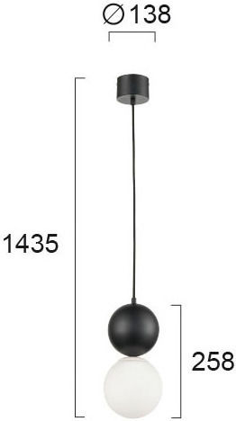 Viokef Stone D138 Висящо осветително тяло Черен