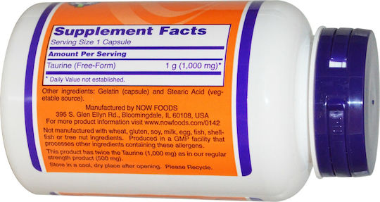 Now Foods Taurine 100 Capsules Unflavoured