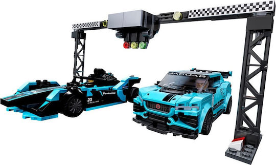 LEGO Speed Champions Formula E Panasonic Jaguar Racing GEN2 Mașină & Jaguar I-PACE eTROPHY Pentru 8+ Ani