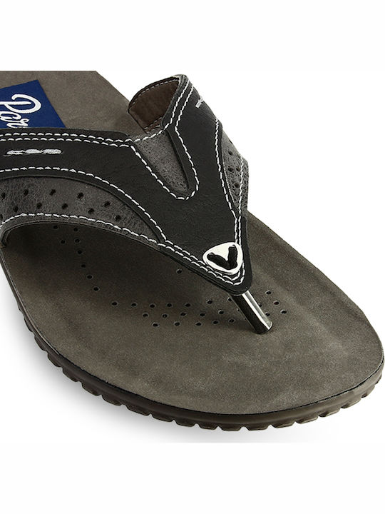 Leder Herrensandalen in Schwarz Farbe