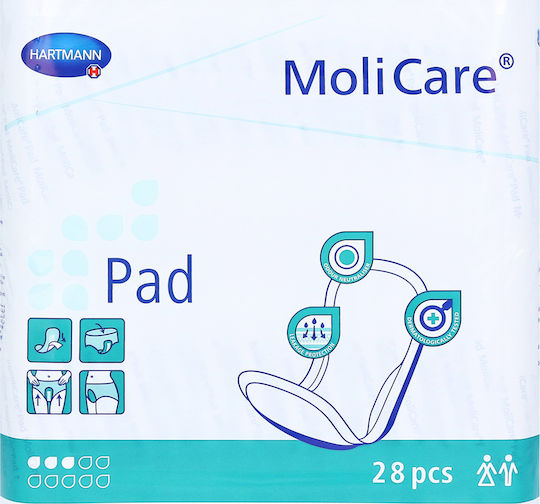 Hartmann Molicare Pads Midi Unisex Incontinence Pad Normal Flow 3 Drops 28pcs