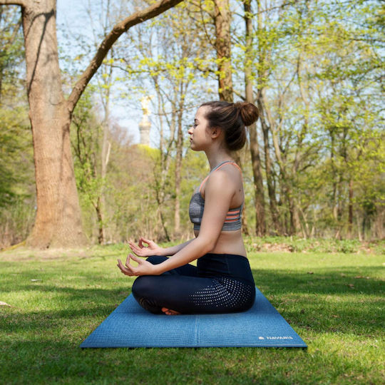 Navaris Foldable Exercise Mat Yoga Blue (173x61x0.4cm)