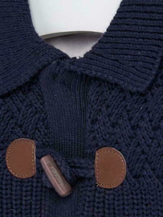 Mayoral Boys Knitted Cardigan with Zipper Navy Blue