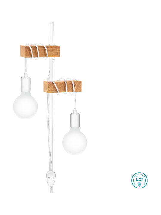 Eglo Townshend Vintage Floor Lamp H166.5xW25cm. with Socket for Bulb E27 Brown