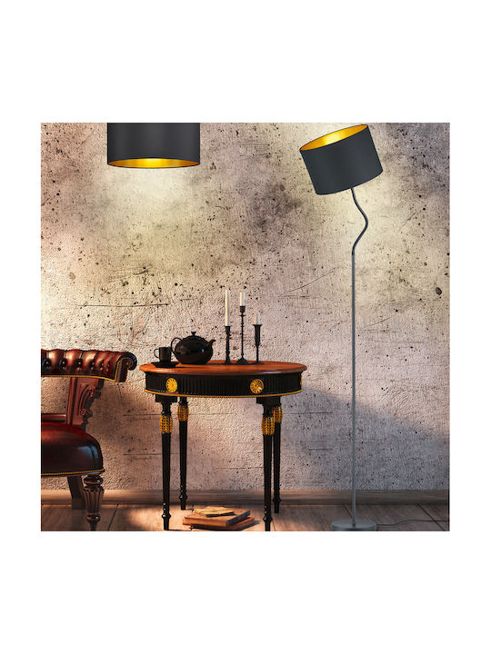 Trio Lighting Hostel Lampa de podea Î160xL35cm. cu Soclu pentru Bec E27 Negru