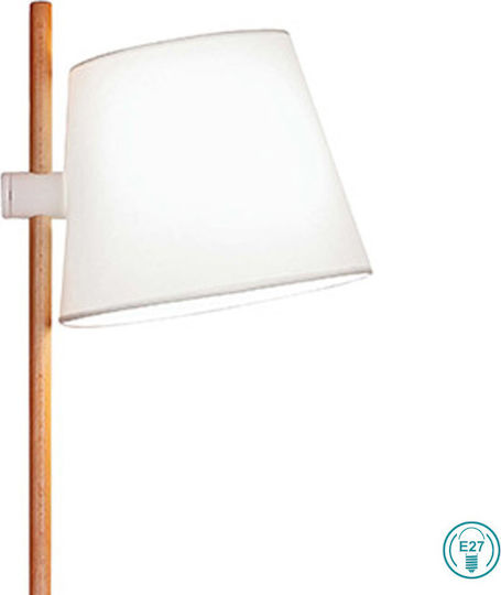 Viokef Viana Floor Lamp Height 164x32cm with E27 Lamp Bulb Base White / Oak