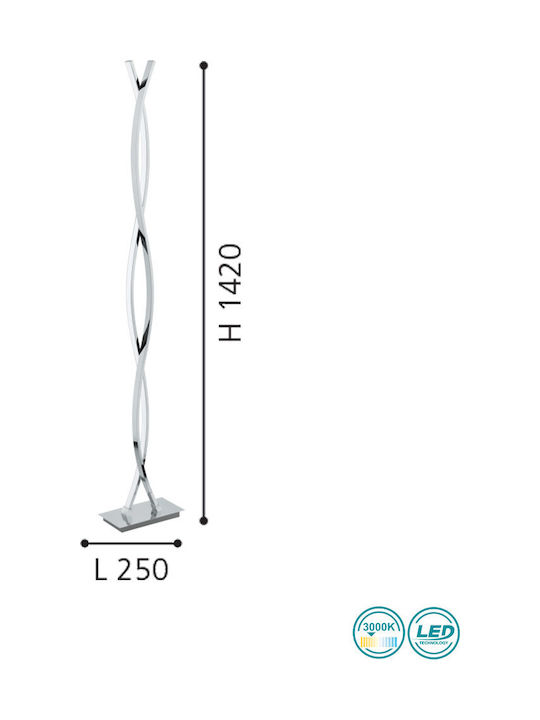 Eglo Lasana2 LED Φωτιστικό Δαπέδου Υ143xΜ15εκ. με Θερμό Λευκό Φως 4700lm Λευκό