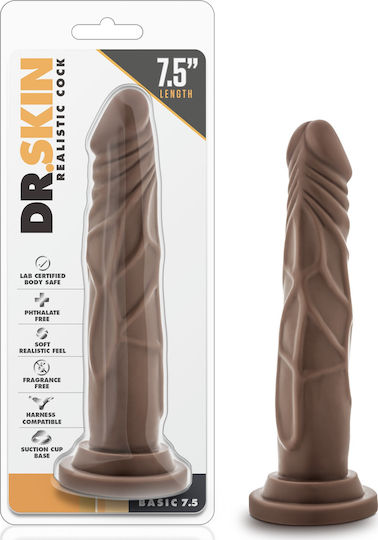 Dr. Skin Ρεαλιστικό Dildo με Βεντούζα Chocolate 19cm