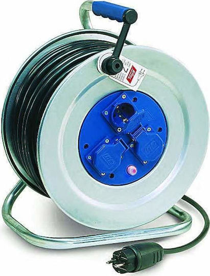 Tayg Cablu de prelungire 3 locuri cu cablu de 25m Diametru 3 x 2.5mm² Rezistent la apă Metalic Argintiu