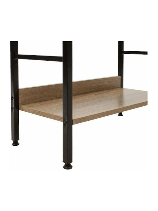 Bookcase Ramon Natural - Black 60x28x125.5cm