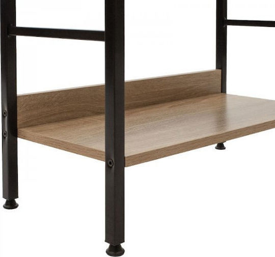 Βιβλιοθήκη Ramon Φυσικό-μαύρο 60x28x125.5εκ.