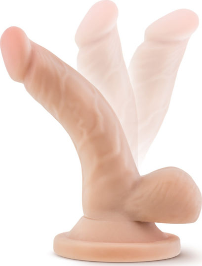 Dr. Skin Mini Glass Dildo with Balls and Suction Cup Beige 12cm