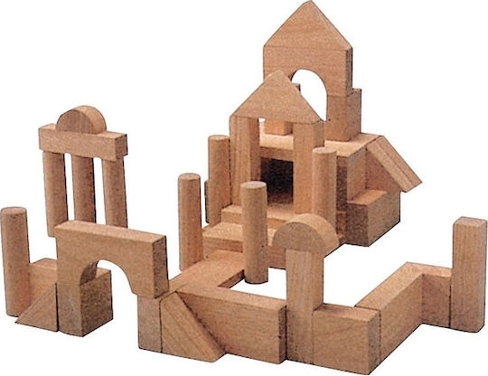 Plan Toys Cuburi De Construit Din Lemn Pentru 3+ Ani 50 Bucăți